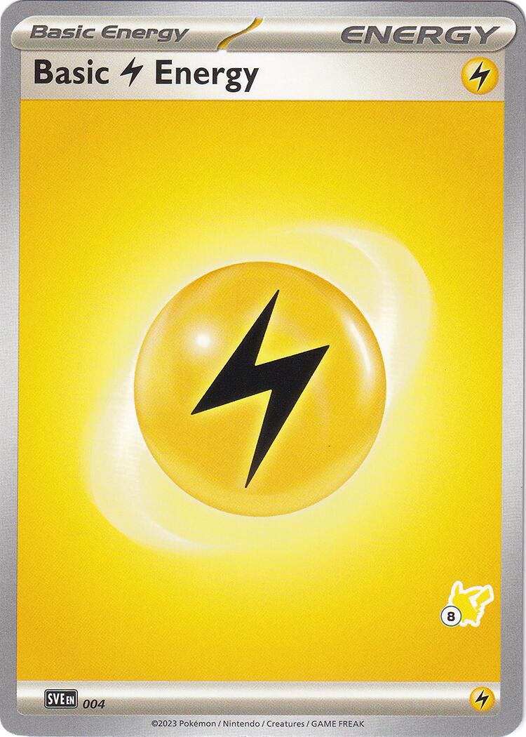 Basic Lightning Energy (004) (Pikachu Stamp #8) [Battle Academy 2024] | Viridian Forest