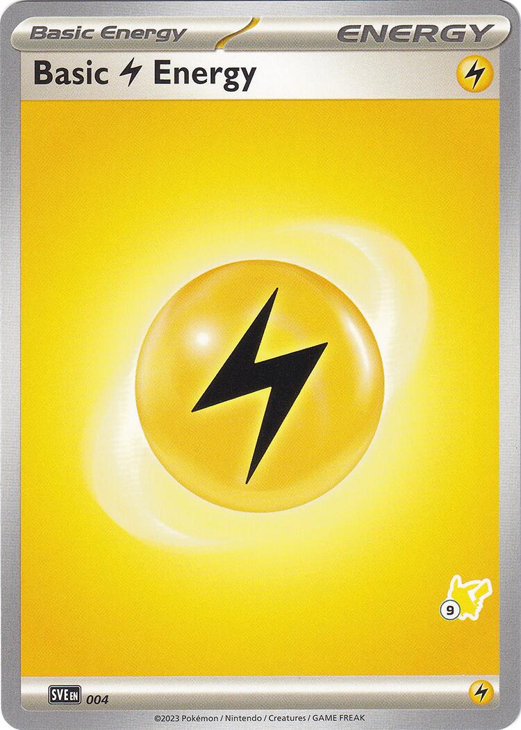 Basic Lightning Energy (004) (Pikachu Stamp #9) [Battle Academy 2024] | Viridian Forest