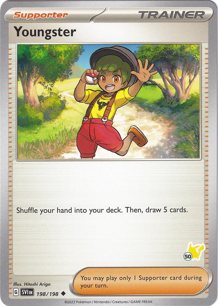 Youngster (198/198) (Pikachu Stamp #50) [Battle Academy 2024] | Viridian Forest