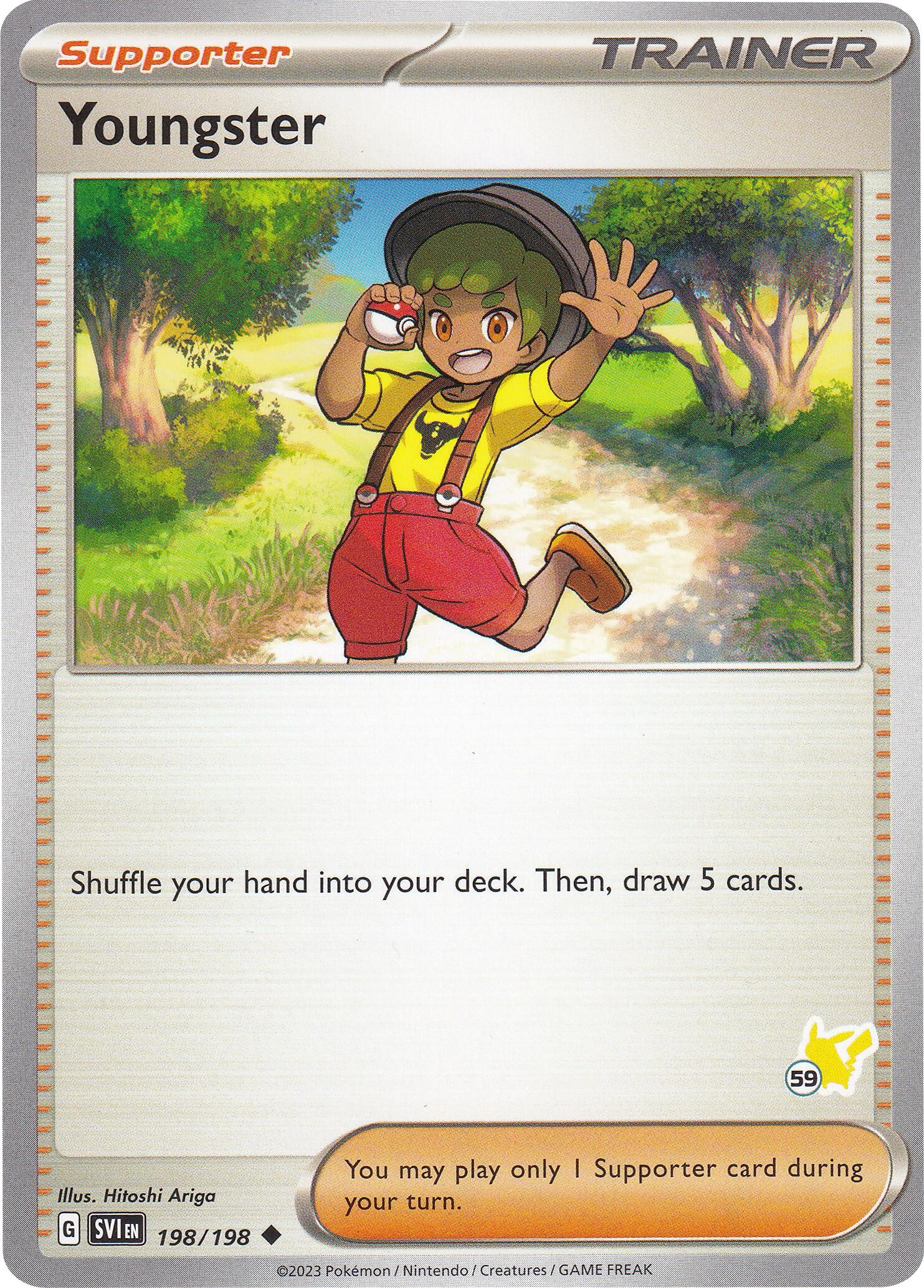 Youngster (198/198) (Pikachu Stamp #59) [Battle Academy 2024] | Viridian Forest