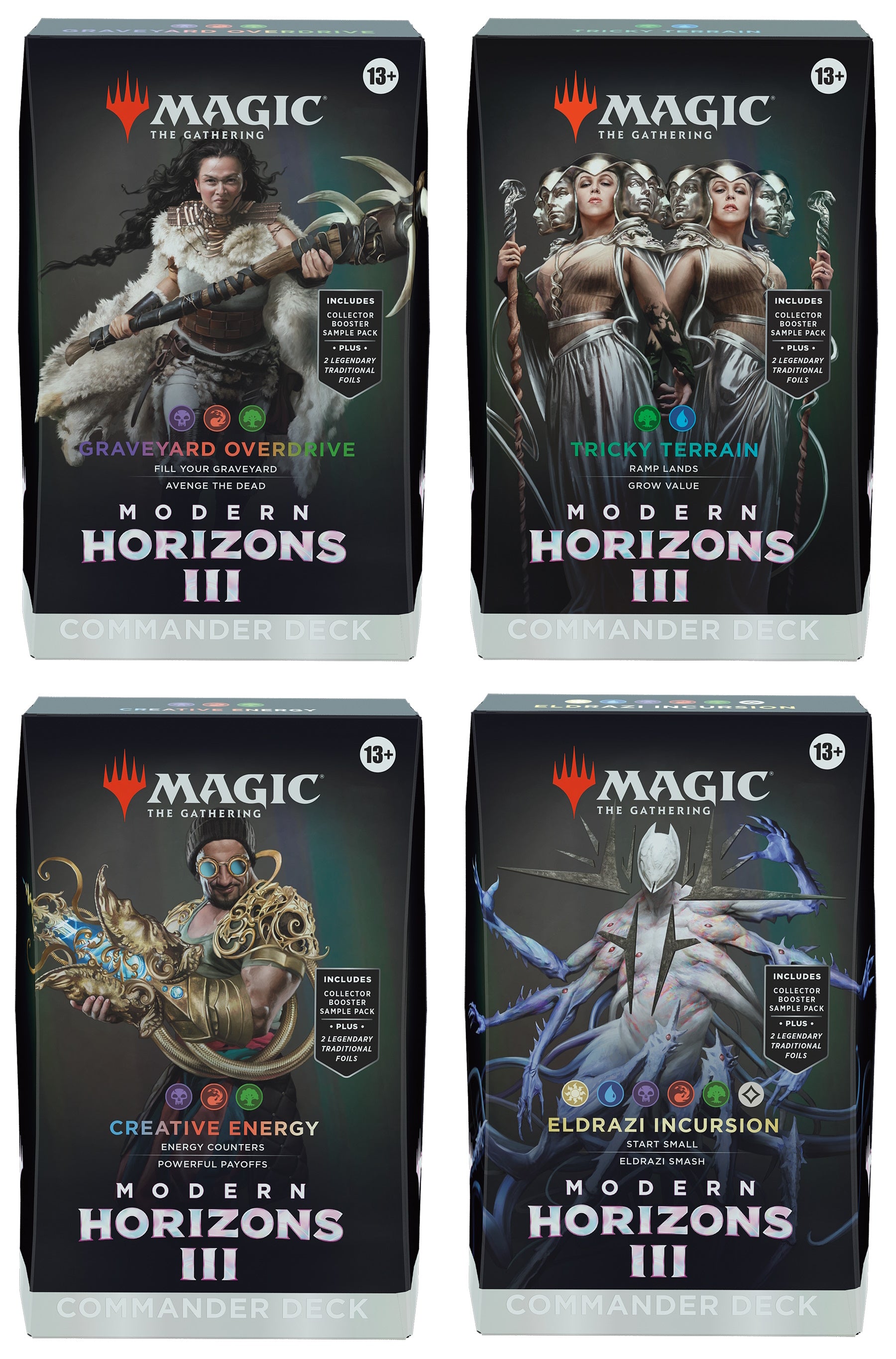 Magic The Gathering: Modern Horizons 3 - Commander Deck Display (Full Set of Four) | Viridian Forest