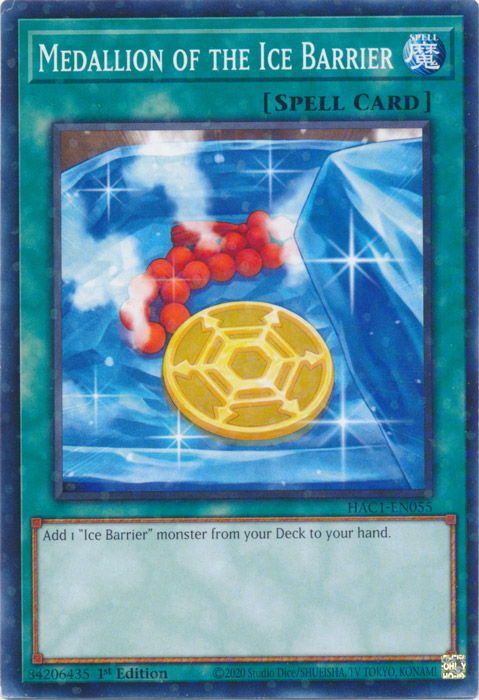 Medallion of the Ice Barrier (Duel Terminal) [HAC1-EN055] Parallel Rare | Viridian Forest