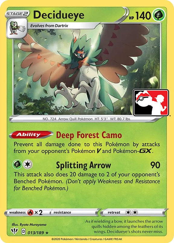 Decidueye (013/189) [Prize Pack Series One] | Viridian Forest