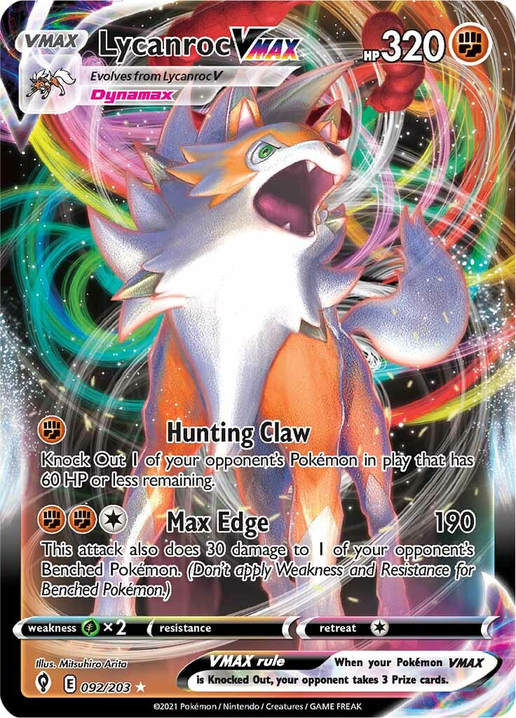 Lycanroc VMAX  - 092/203 - Evolving Skies - Ultra Rare | Viridian Forest
