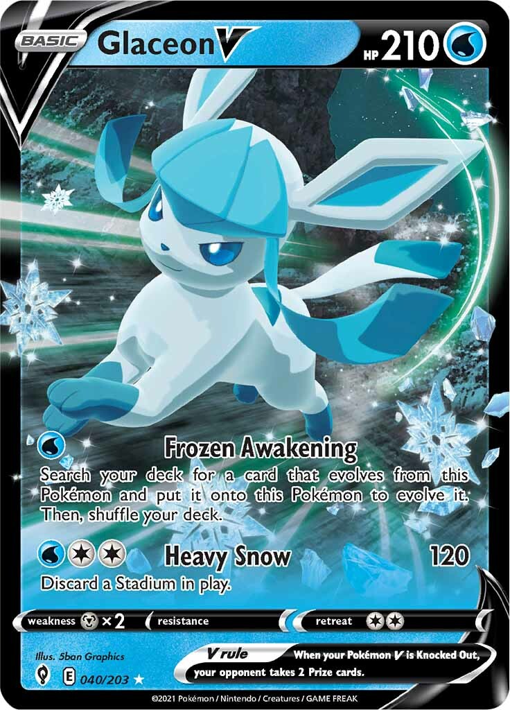 Glaceon V  - 040/203 - Evolving Skies - Ultra Rare | Viridian Forest