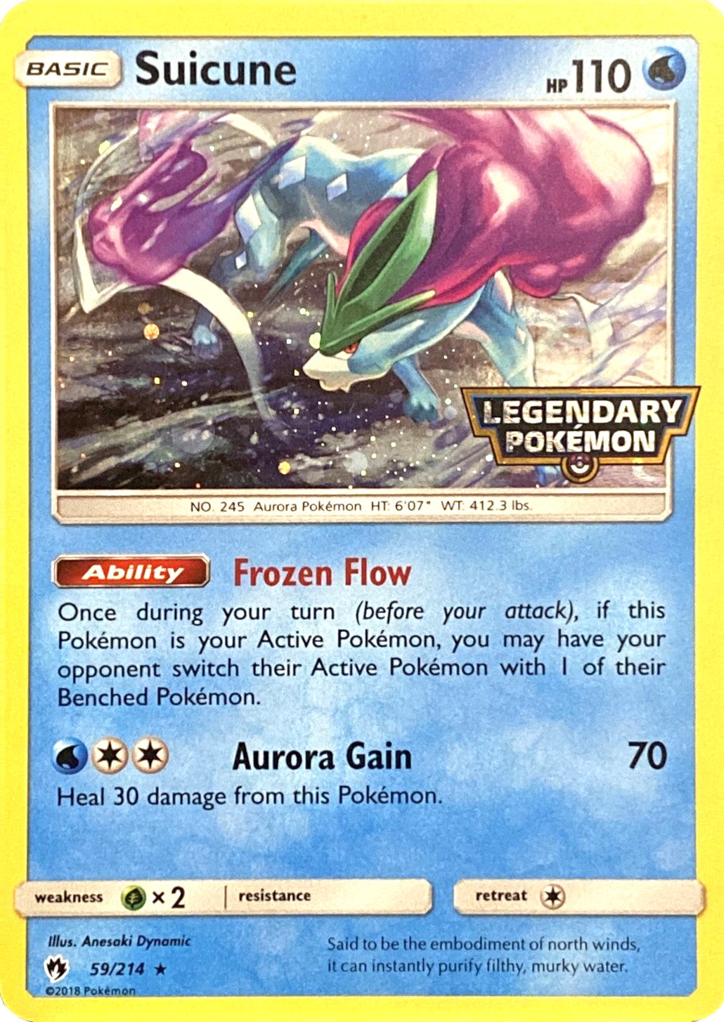Suicune (59/214) (Legendary Pokemon Stamped) [Sun & Moon: Lost Thunder] | Viridian Forest