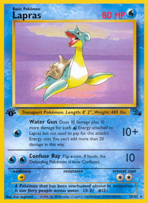 Lapras (25/62) [Fossil 1st Edition] | Viridian Forest