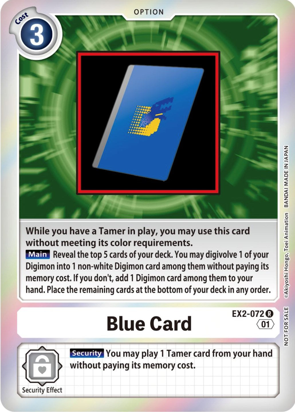 Blue Card [EX2-072] (Event Pack 4) [Digital Hazard Promos] | Viridian Forest