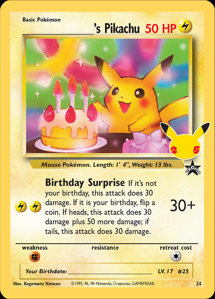 Birthday Pikachu - 24 - Celebrations Classic Collection - Promo | Viridian Forest
