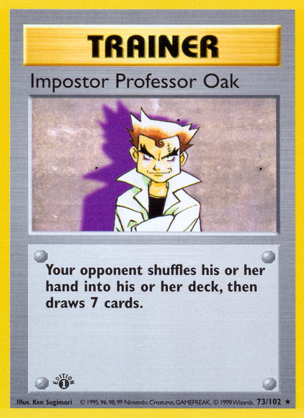 Impostor Professor Oak (73/102) [Base Set 1st Edition] | Viridian Forest