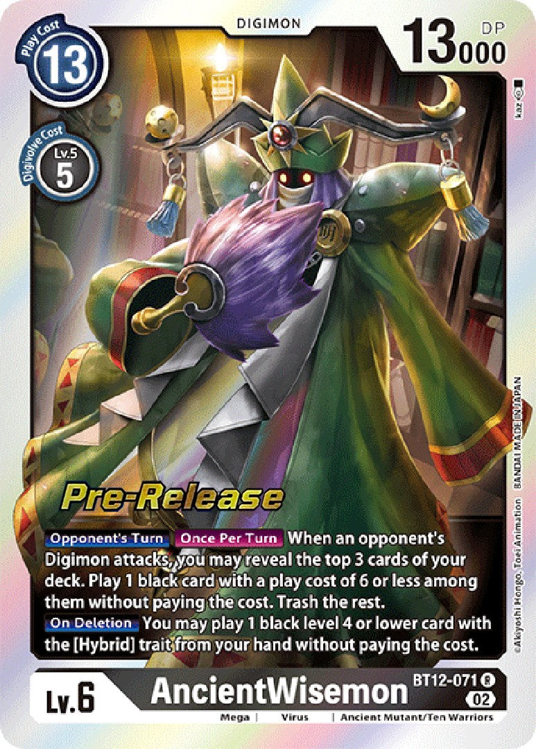 AncientWisemon [BT12-071] [Across Time Pre-Release Cards] | Viridian Forest
