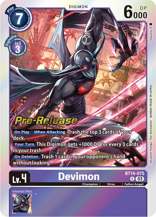 Devimon [BT14-075] [Blast Ace Pre-Release Cards] | Viridian Forest