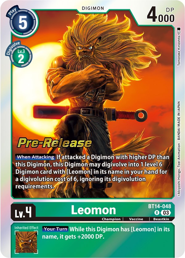 Leomon [BT14-048] [Blast Ace Pre-Release Cards] | Viridian Forest
