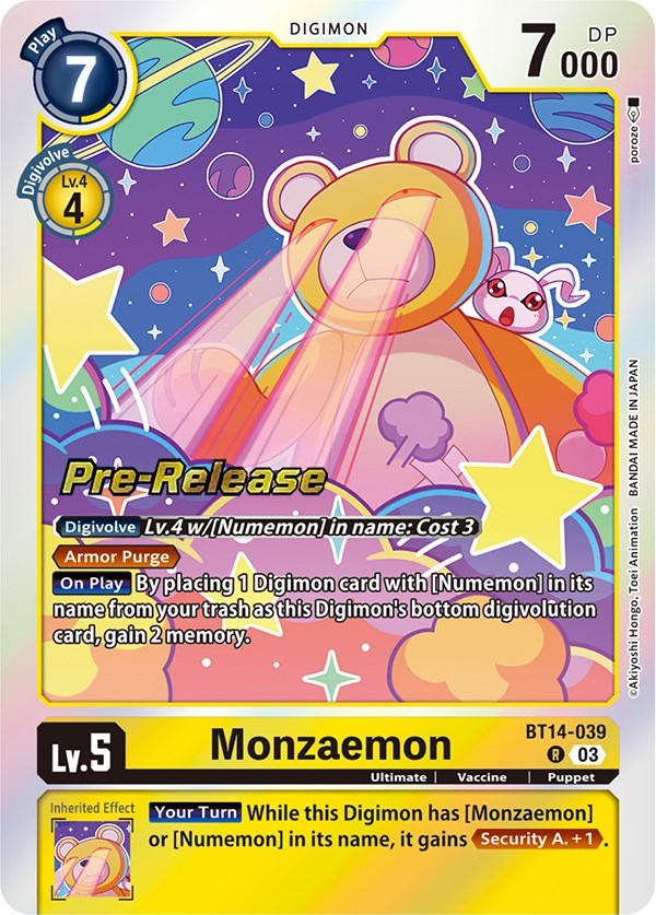 Monzaemon [BT14-039] [Blast Ace Pre-Release Cards] | Viridian Forest