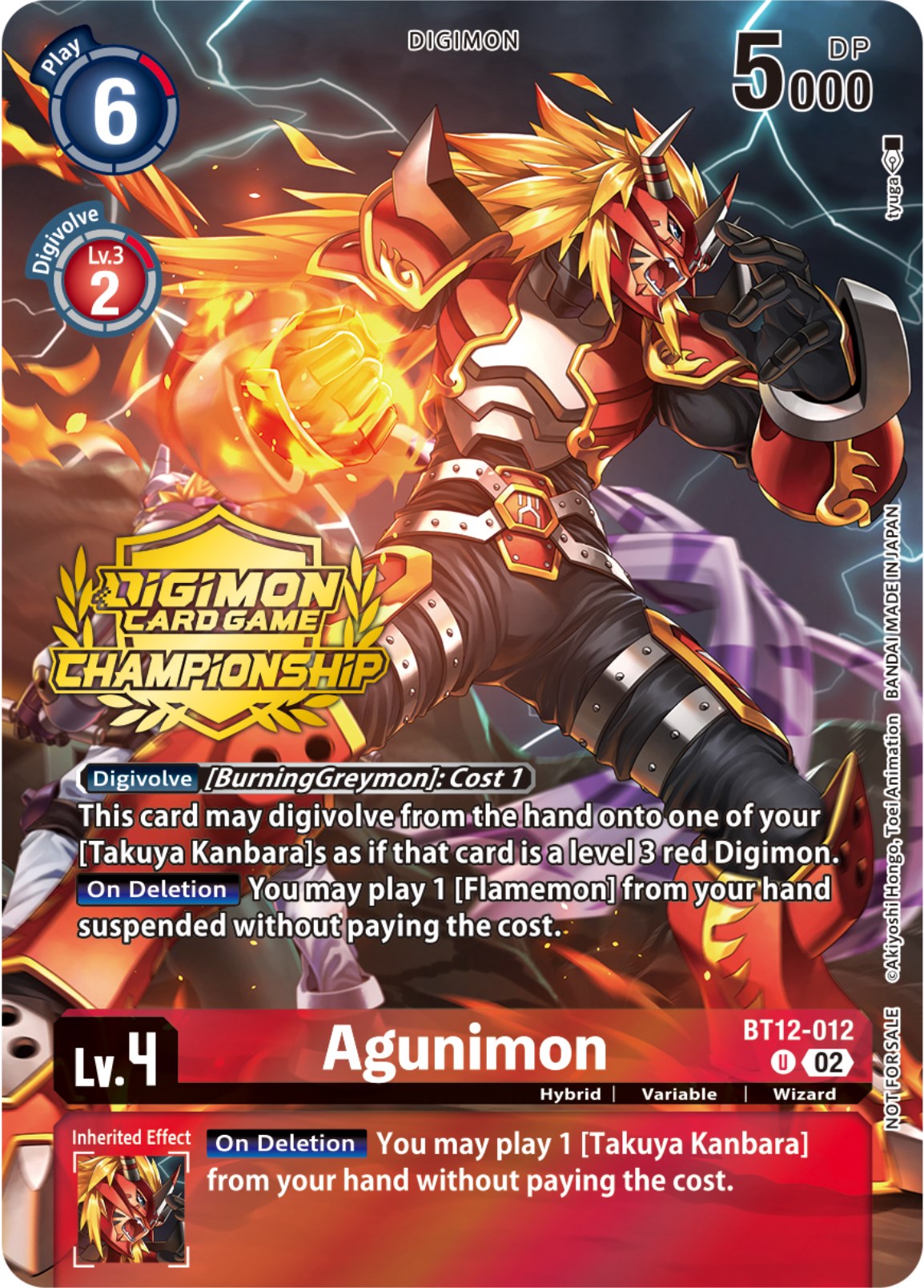 Agunimon [BT12-012] (Championship 2023 Tamers Pack) [Across Time Promos] | Viridian Forest