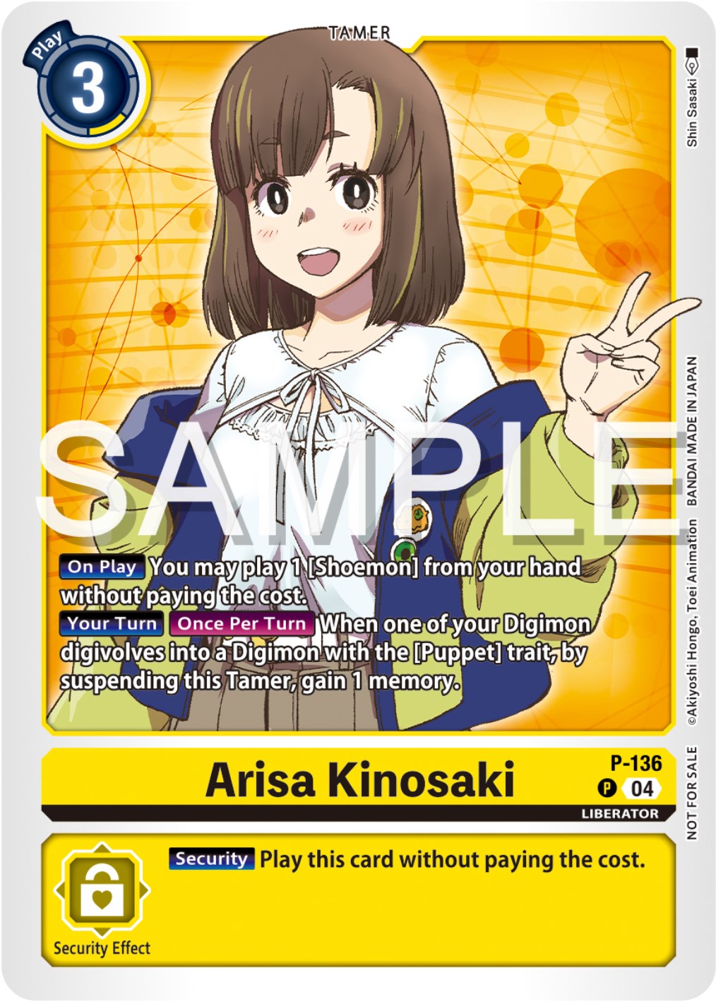 Arisa Kinosaki [P-136] (Digimon Liberator Promotion Pack) [Promotional Cards] | Viridian Forest
