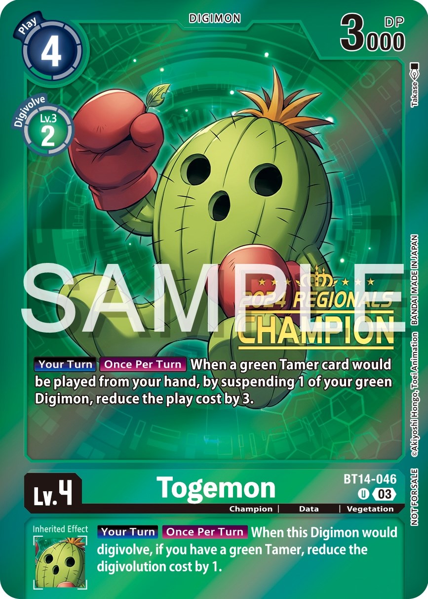 Togemon [BT14-046] (2024 Regionals Champion) [Blast Ace Promos] | Viridian Forest