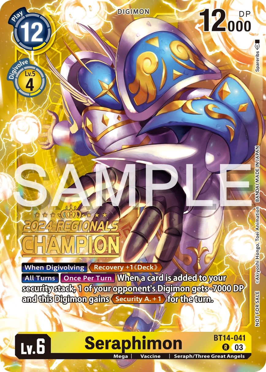Seraphimon [BT14-041] (2024 Regionals Champion) [Blast Ace Promos] | Viridian Forest