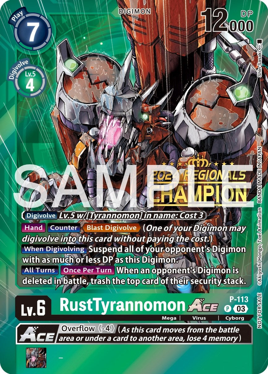 RustTyrannomon Ace [P-113] (2024 Regionals Champion) [Promotional Cards] | Viridian Forest