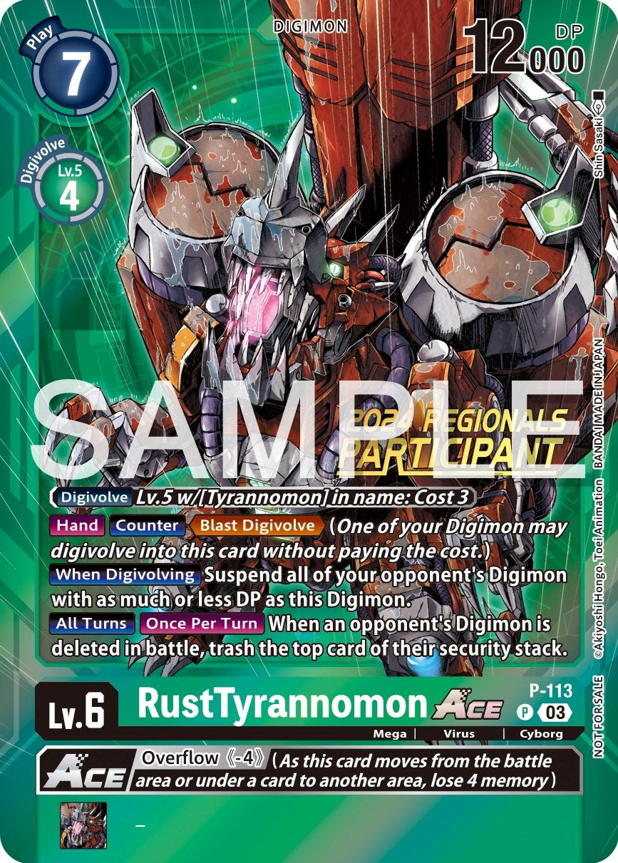 RustTyrannomon Ace [P-113] (2024 Regionals Participant) [Promotional Cards] | Viridian Forest