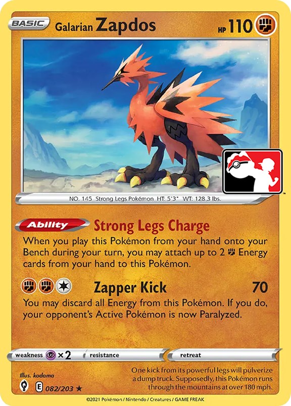 Galarian Zapdos (082/203) [Prize Pack Series One] | Viridian Forest
