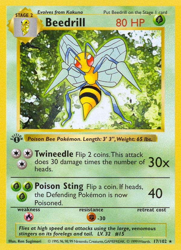 Beedrill (17/102) [Base Set 1st Edition] | Viridian Forest