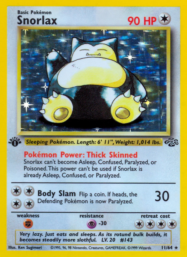 Snorlax (11/64) [Jungle 1st Edition] | Viridian Forest