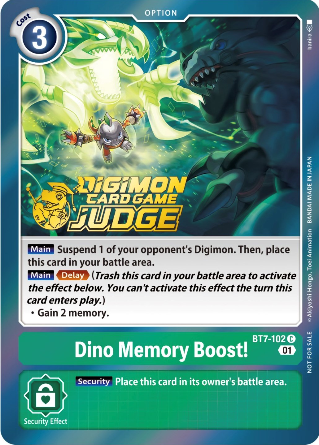 Dino Memory Boost! [BT7-102] (Judge Pack 3) [Next Adventure Promos] | Viridian Forest