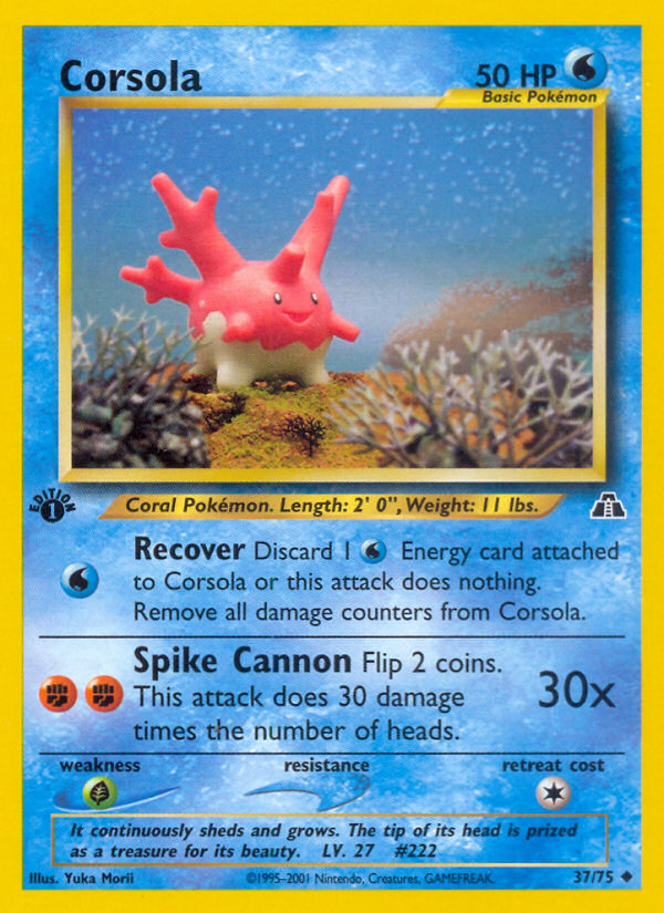 Corsola (37/75) [Neo Discovery 1st Edition] | Viridian Forest