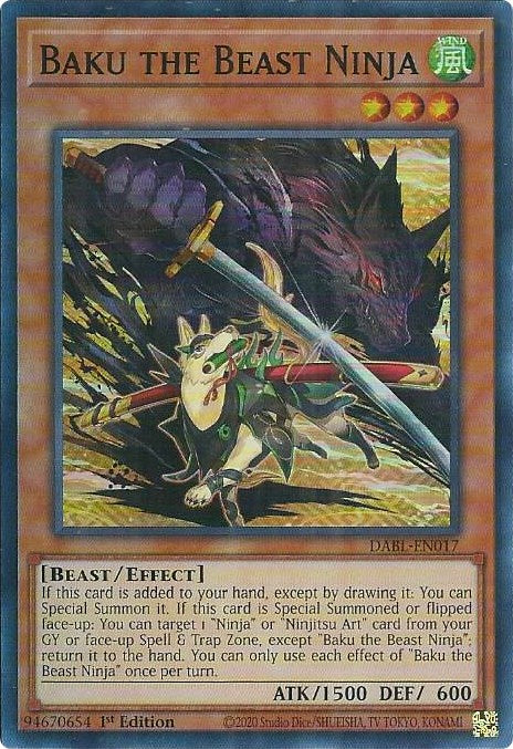 Baku the Beast Ninja [DABL-EN017] Super Rare | Viridian Forest