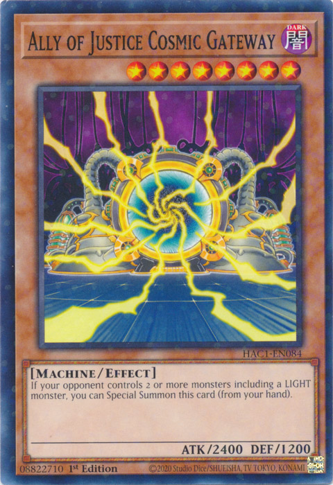 Ally of Justice Cosmic Gateway (Duel Terminal) [HAC1-EN084] Parallel Rare | Viridian Forest