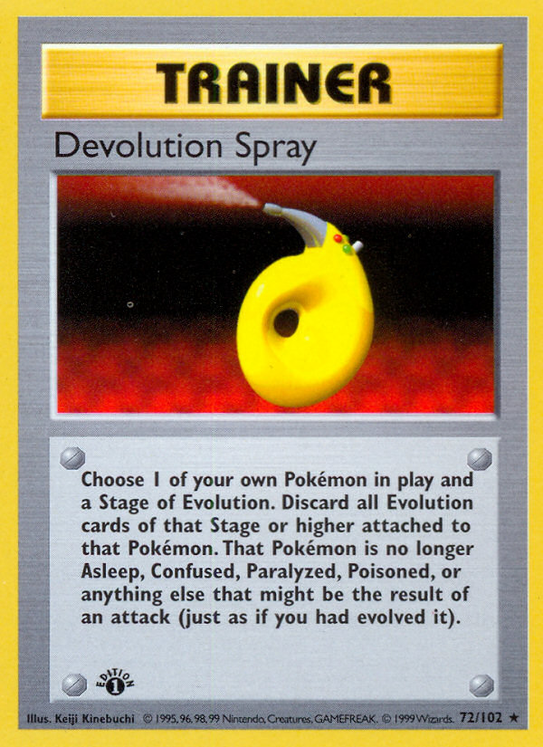 Devolution Spray (72/102) [Base Set 1st Edition] | Viridian Forest