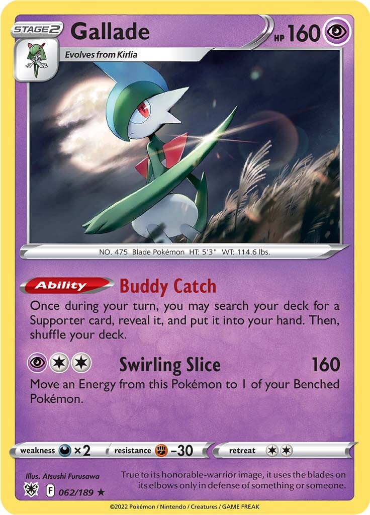 Gallade - 062/189 - Astral Radiance - Holo | Viridian Forest