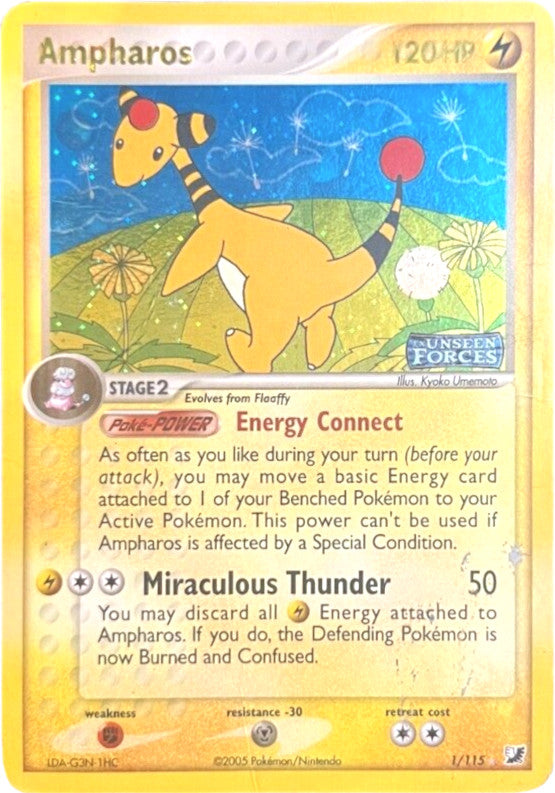 Ampharos (1/115) (Stamped) [EX: Unseen Forces] | Viridian Forest