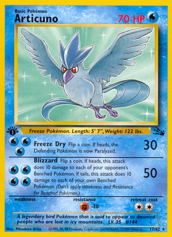 Articuno (17/62) [Fossil 1st Edition] | Viridian Forest