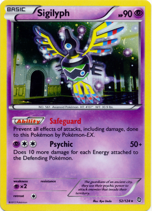 Sigilyph (52/124) (Cosmos Holo) [Black & White: Dragons Exalted] | Viridian Forest
