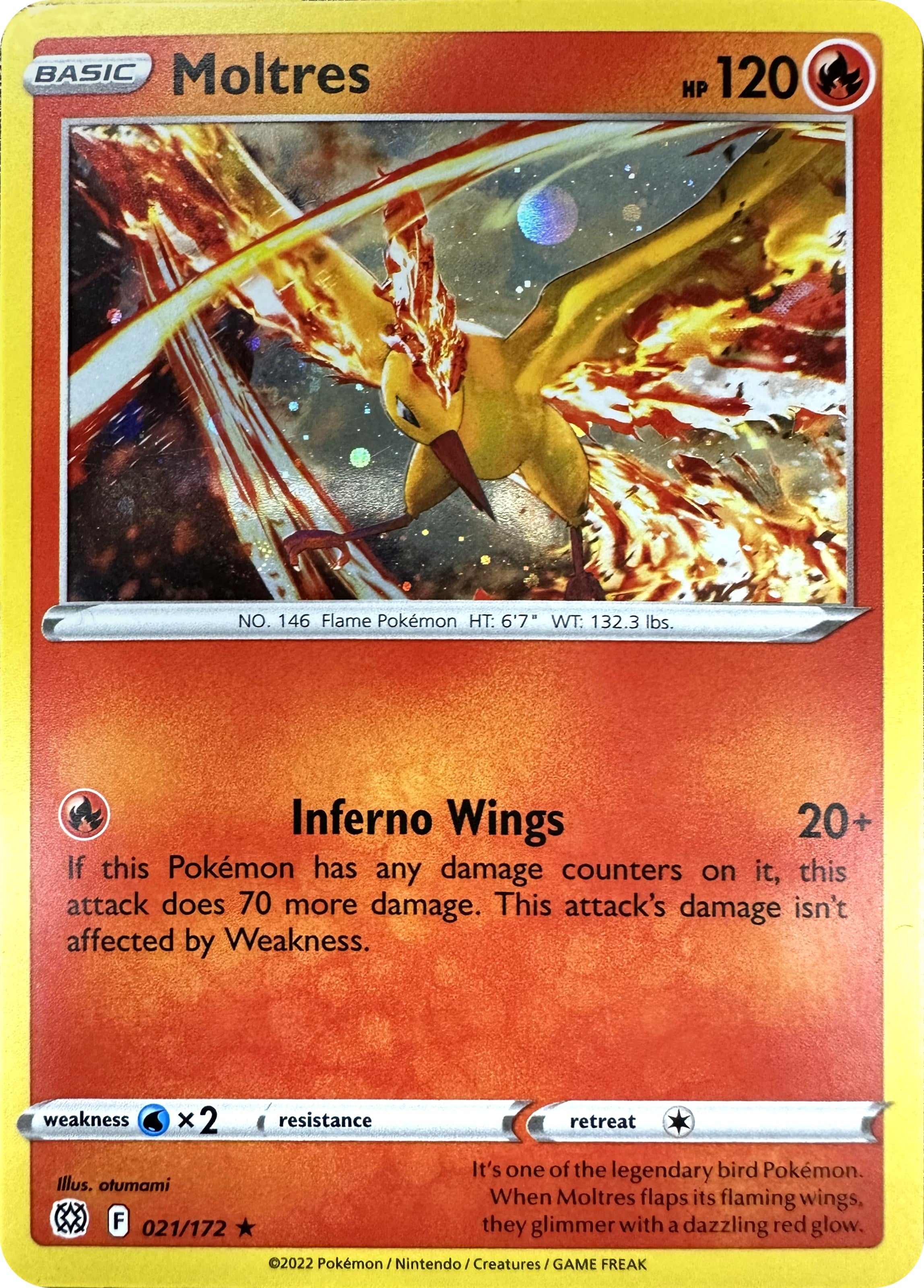 Moltres (021/172) (Cosmos Holo) [Sword & Shield: Brilliant Stars] | Viridian Forest