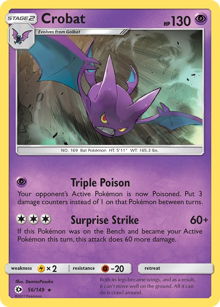 Crobat - 56/149 - Sun and Moon - Holo | Viridian Forest