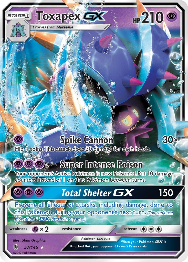 Toxapex GX - 57/145 - Guardians Rising - Ultra Rare | Viridian Forest
