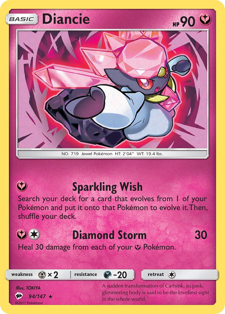 Diancie - 94/147 - Burning Shadows - Holo | Viridian Forest