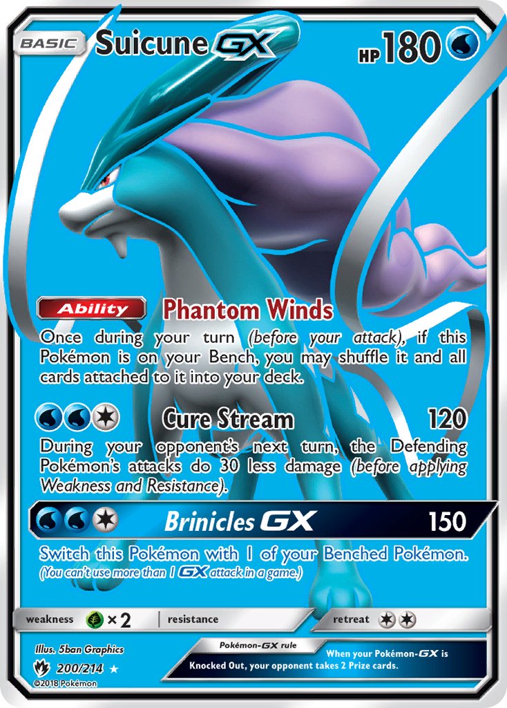 Suicune GX - 200/214 - Lost Thunder - Full Art | Viridian Forest