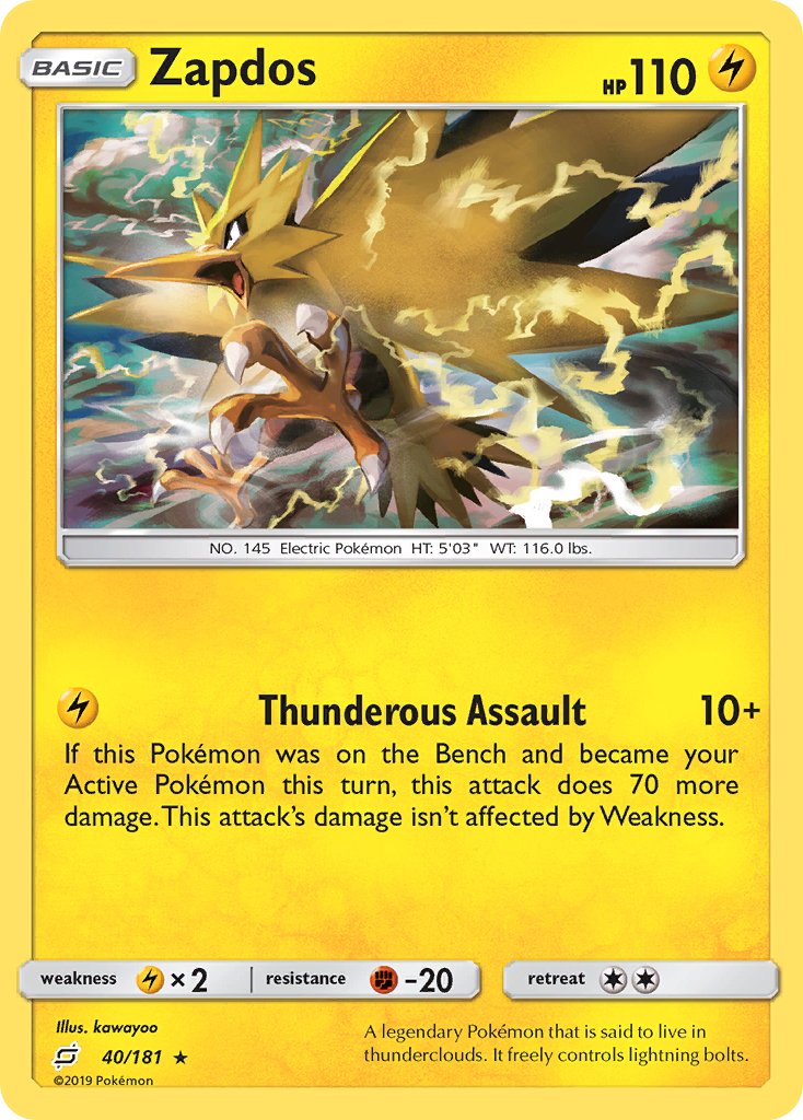 Zapdos - 40/181 - Team Up - Holo | Viridian Forest