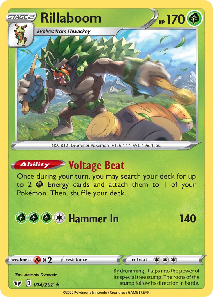 Rillaboom - 014/202 - Sword and Shield - Holo | Viridian Forest