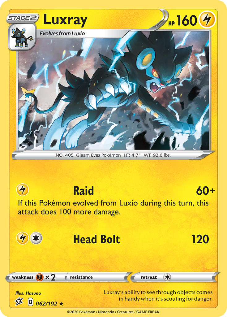 Luxray - 062/192 - Rebel Clash - Holo | Viridian Forest