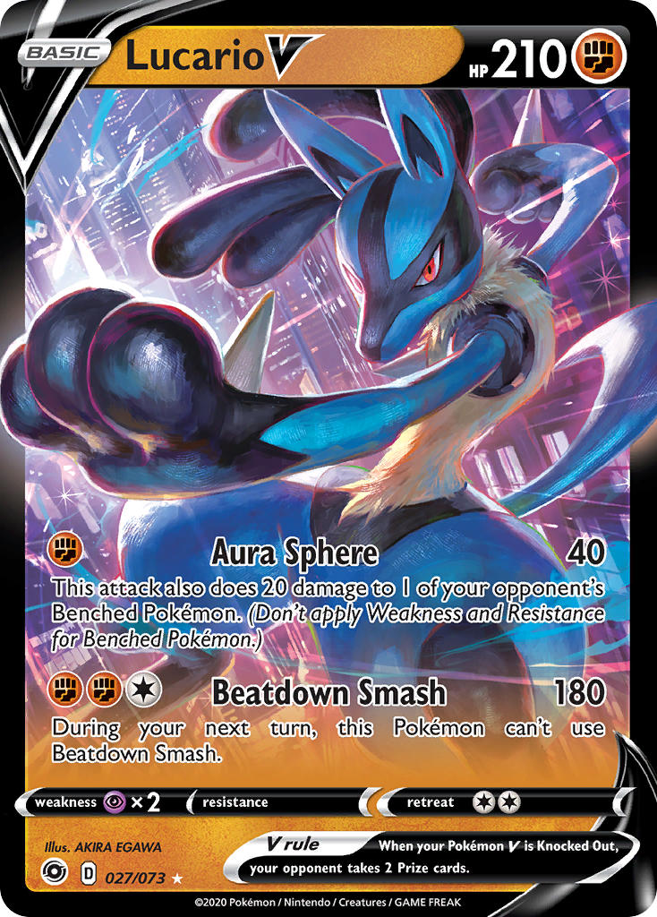 Lucario V - 027/073 - Champions Path - Ultra Rare | Viridian Forest