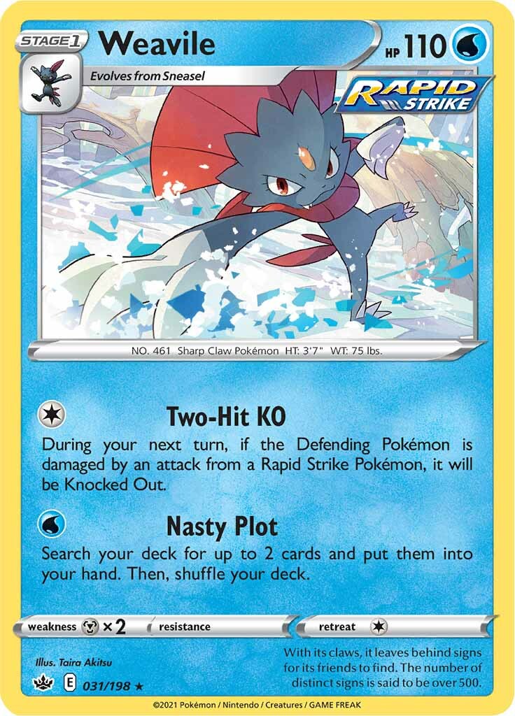 Weavile  - 031/198 - Chilling Reign - Holo | Viridian Forest