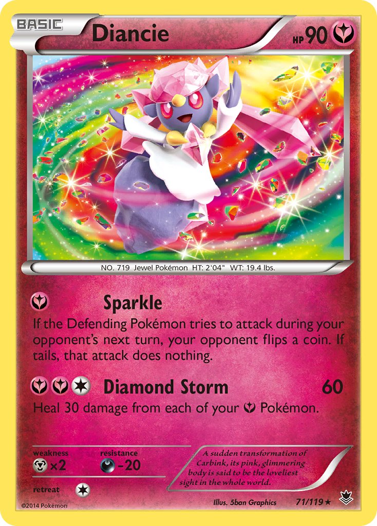 Diancie - 71/119 - Phantom Forces - Holo | Viridian Forest