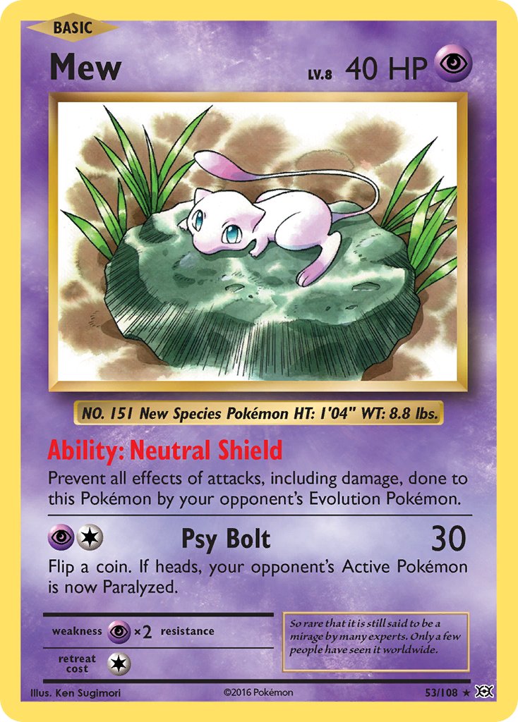 Mew - 53/108 - Evolutions - Holo | Viridian Forest