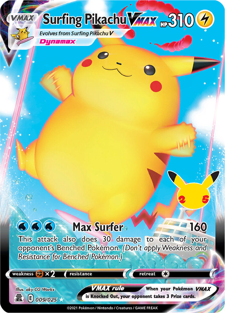 Surfing Pikachu VMAX - 009/025 - Celebrations - Ultra Rare | Viridian Forest