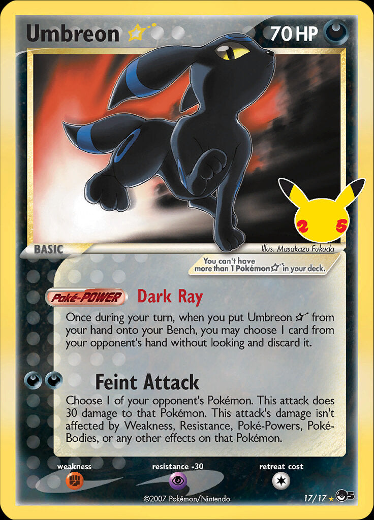 Umbreon Gold Star - 17/17 - Celebrations Classic Collection - Promo | Viridian Forest
